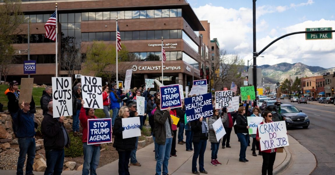 Why Protesters Show Up Every Week Outside Rep. Jeff Crank’s Office in Colorado Springs
