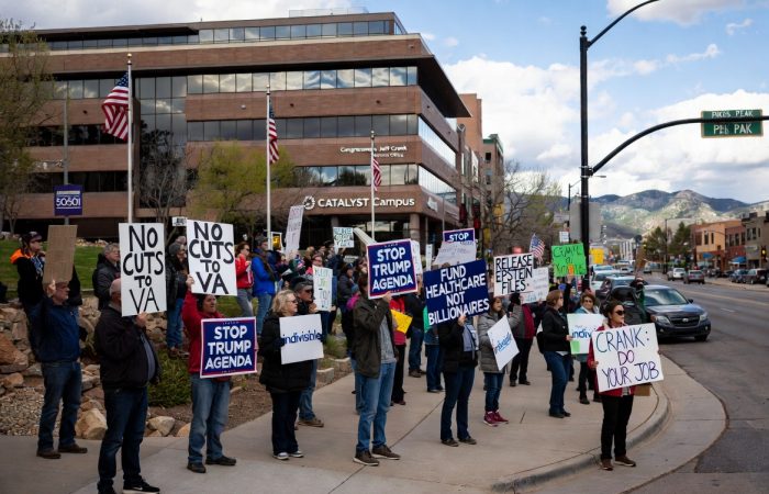 Why Protesters Show Up Every Week Outside Rep. Jeff Crank’s Office in Colorado Springs