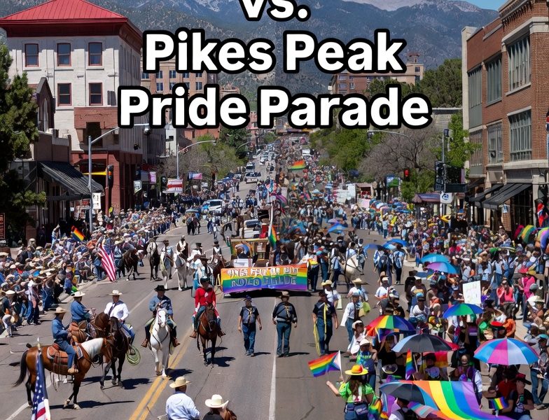 Pikes Peak or Bust Rodeo Parade vs. Pikes Peak Pride Parade