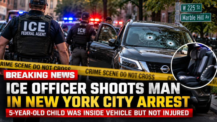 Federal law enforcement shooting investigation in New York City's Marble Hill neighborhood on October 8, 2026.